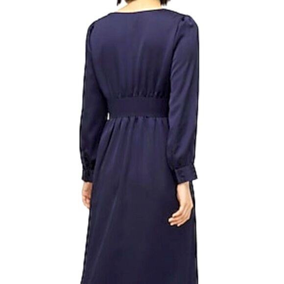 J.Crew Button-front A-line Navy Blue MIDI Dress - Picture 3 of 7